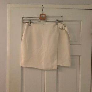 White wrap & buckle skirt